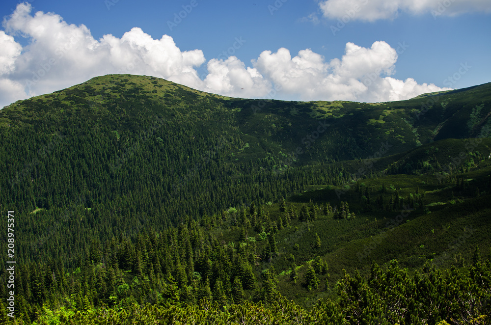 The landscape on the Carpathian Mountains in Ukraine