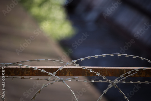 Barbed wire fencing for security purposes against thieves