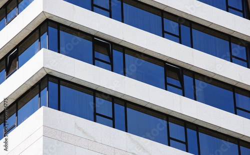 Part of the building in Tel Aviv, close up.