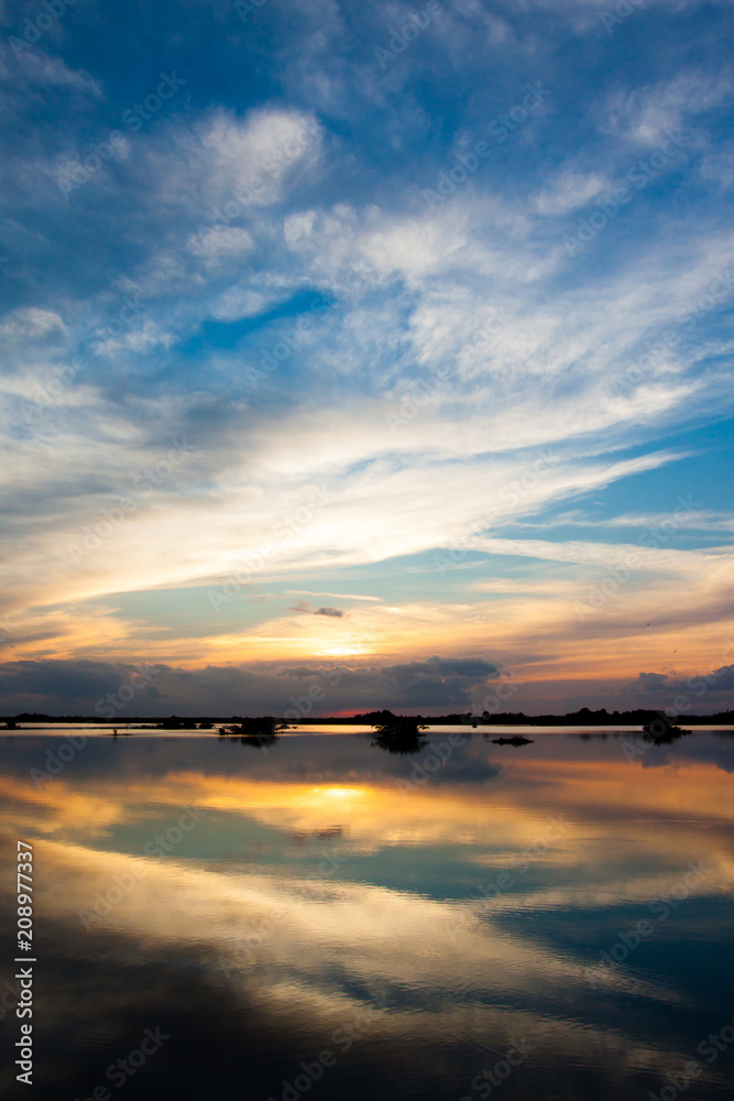 Florida wetlands at sunset