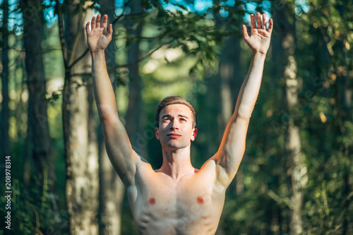 Fit Young Man in the Forest