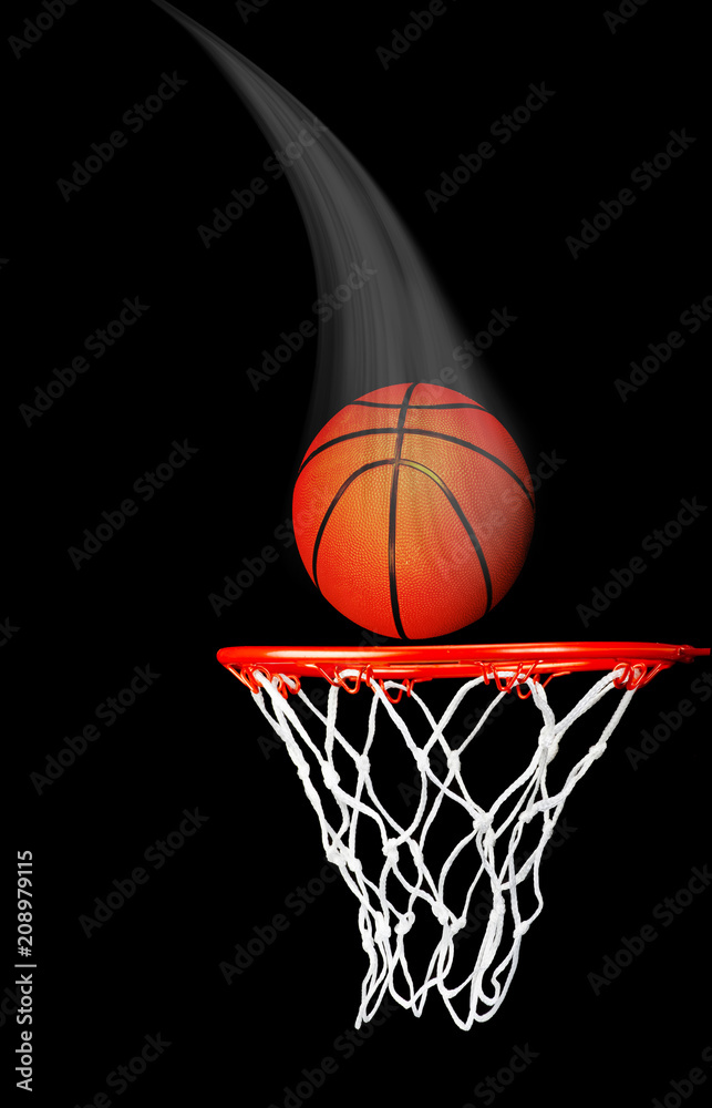 Obraz premium Basketball Flying in the Air.