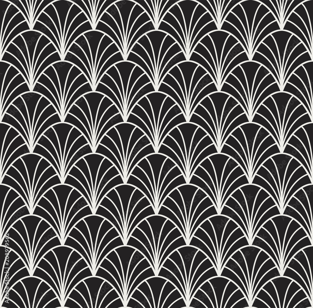 Abstract Art Deco Seamless Background. Geometric Fish Scale Pattern. Abstract Art Deco Seamless Background. Geometric Fish Scale Pattern.