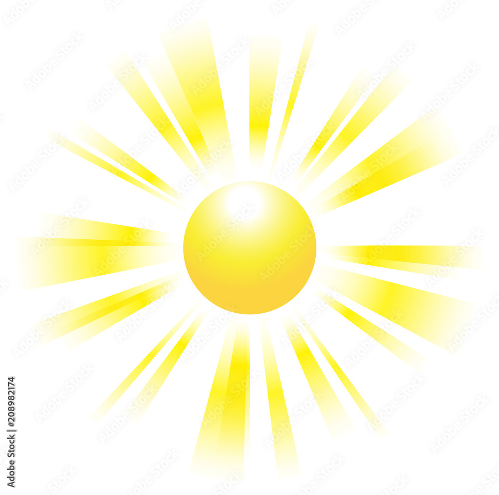 Sun with fading rays. Sunbeams in a summer heat. Vector illustration Sun with fading rays. Sunbeams in a summer heat. Vector illustration