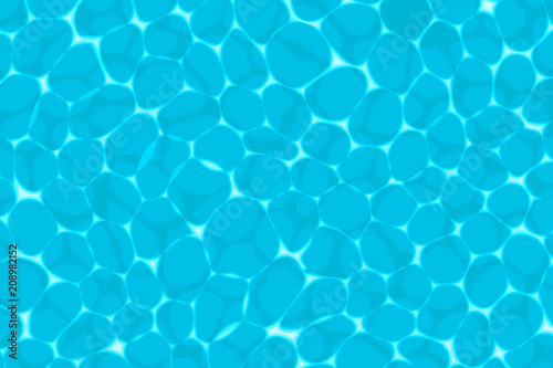 Creative vector illustration of swimming pool top view with reflection background. Art design of shimmering turquoise tropical clear water with ripples. Abstract concept graphic summer element