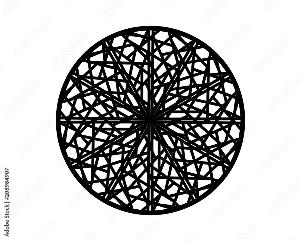 Abstract web pattern inside a circular frame, vector illustration