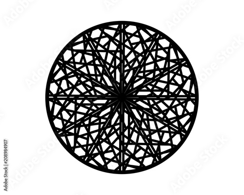 Abstract web pattern inside a circular frame, vector illustration