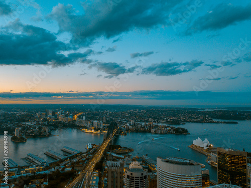 Evening traffic over the Sydney Harbour Bridge