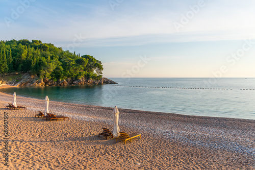Picturesque royal beach on the Adriatic coast.