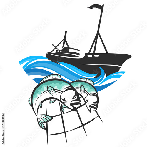 Fishing vessel and fish in networks