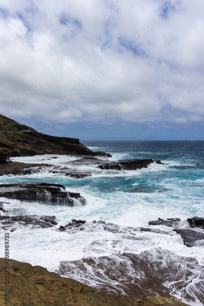 Highway ocean coastline in Hawaii, USA