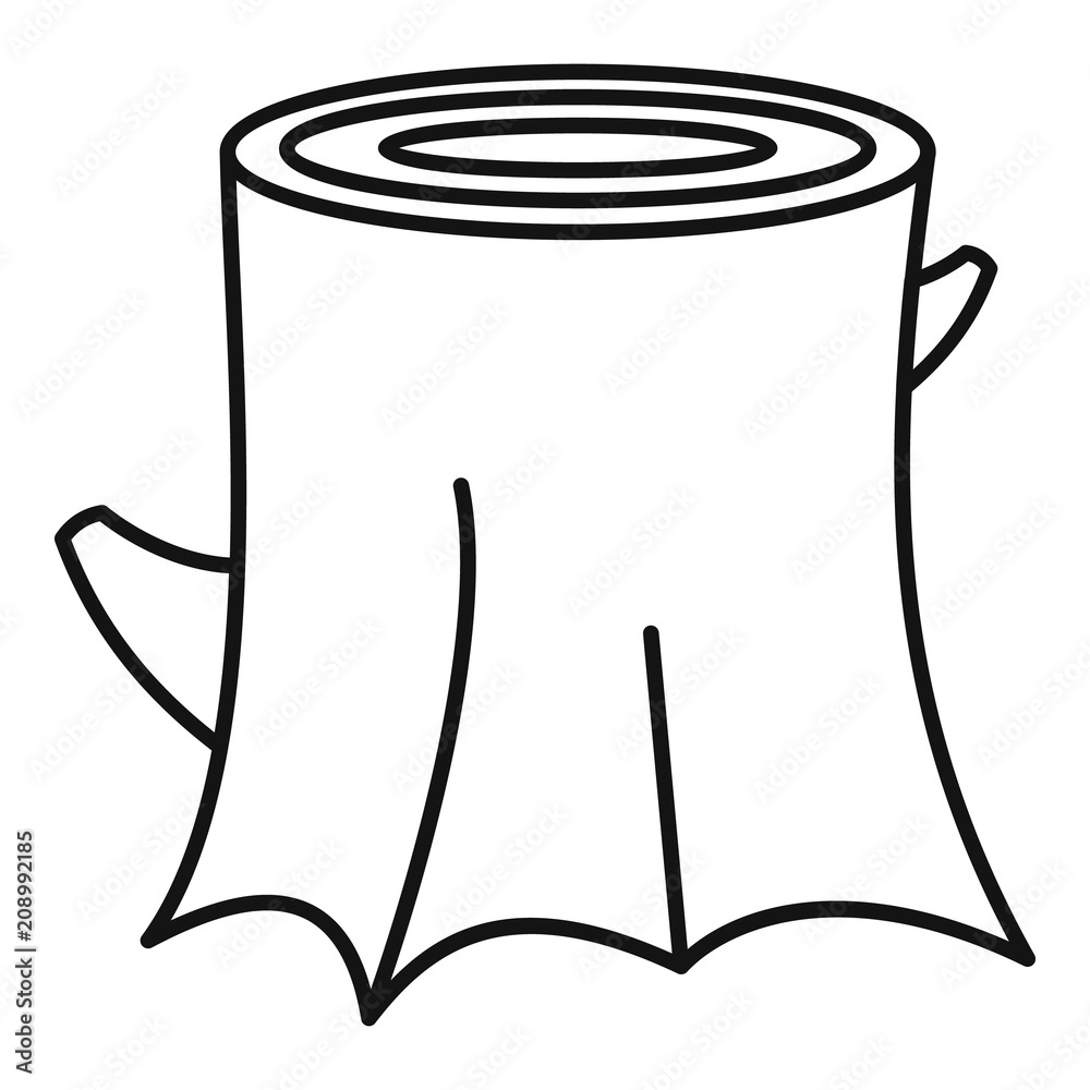 Fresh tree stump icon. Outline illustration of fresh tree stump vector icon for web design isolated on white background Fresh tree stump icon. Outline illustration of fresh tree stump vector icon for web design isolated on white background