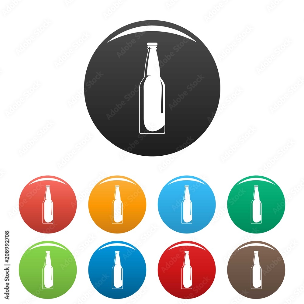 Closed bottle icon. Simple illustration of closed bottle vector icons set color isolated on white Closed bottle icon. Simple illustration of closed bottle vector icons set color isolated on white