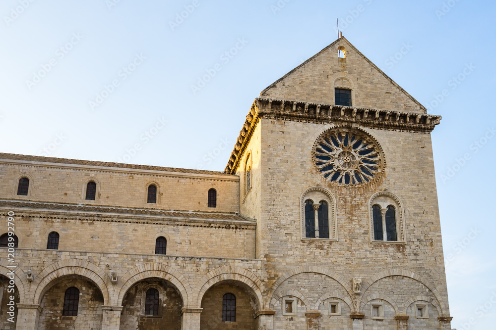 Detail of Trani Cathedral, a great example of Apulian Romanesque architecture, Apulia, Italy