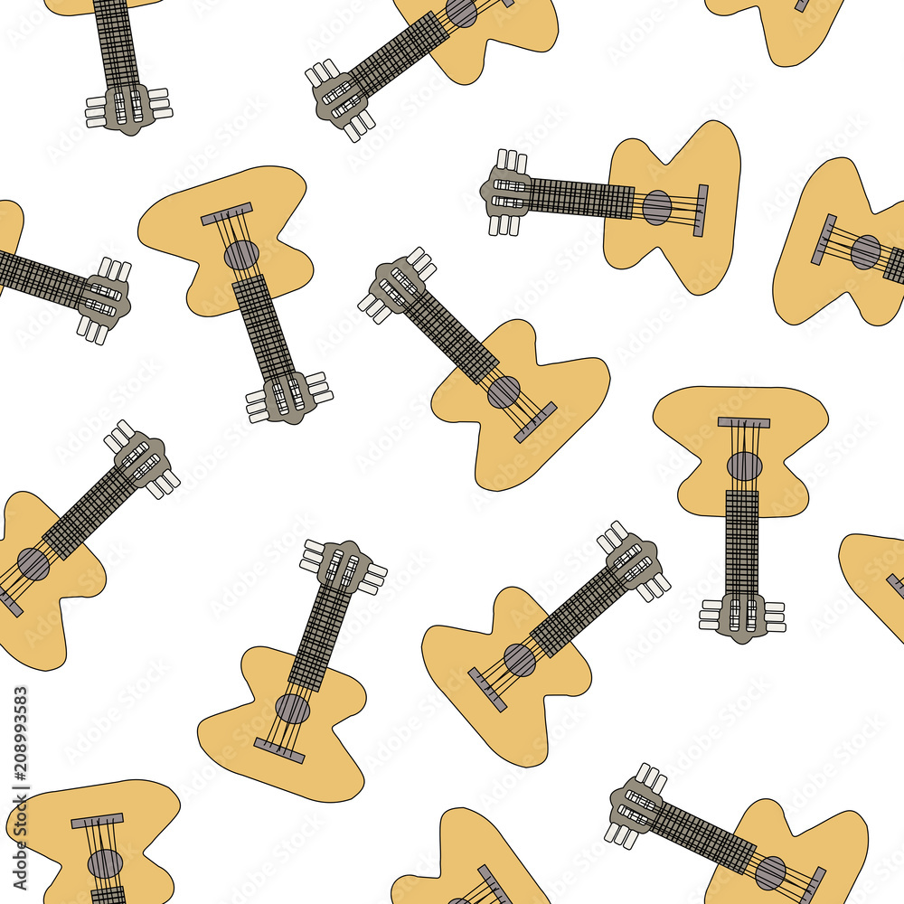 Fototapeta premium Guitar seamless pattern