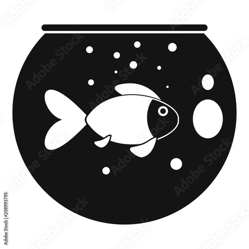 Fish round aquarium icon. Simple illustration of fish round aquarium vector icon for web design isolated on white background