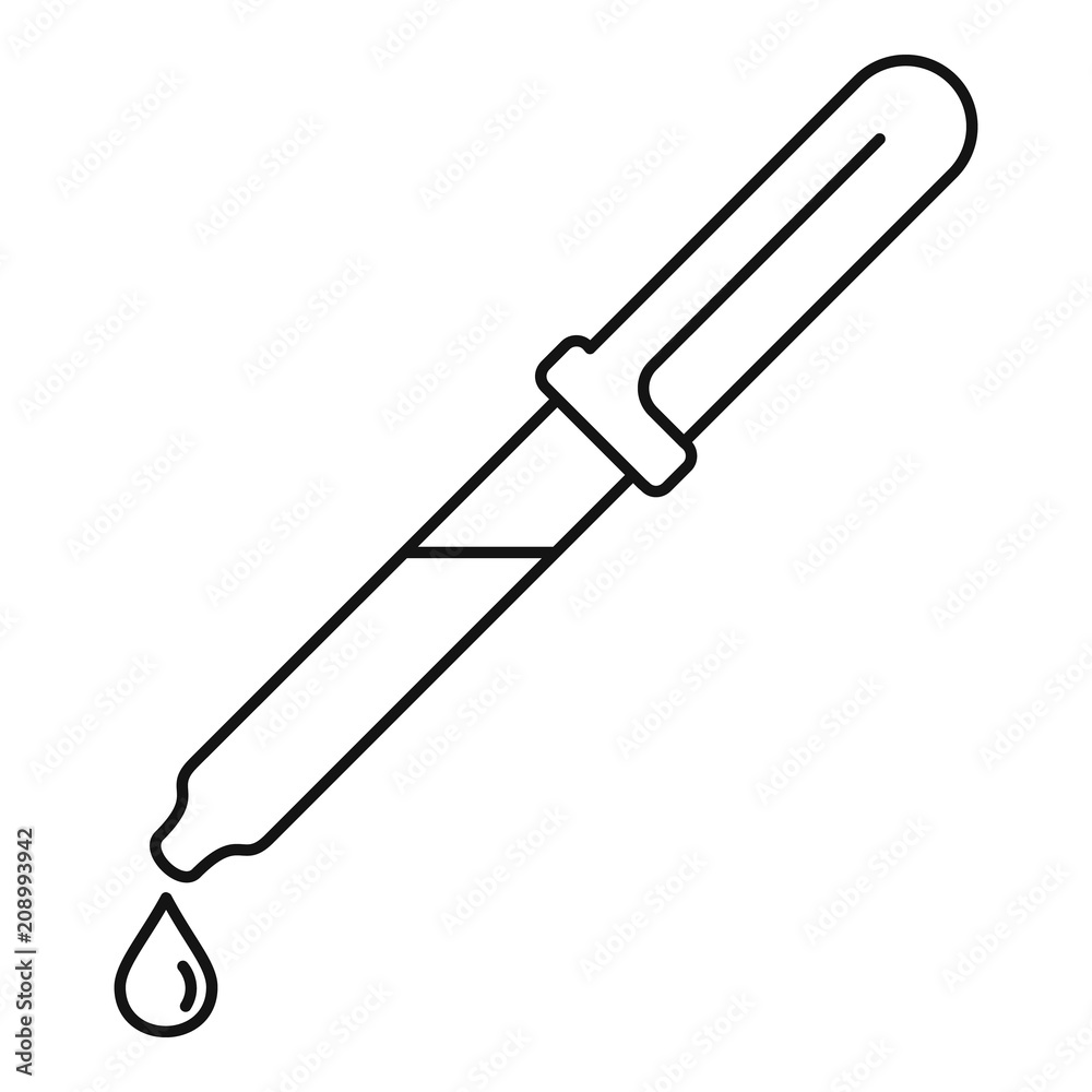 Pipette blood icon. Outline illustration of pipette blood vector icon for web design isolated on white background Pipette blood icon. Outline illustration of pipette blood vector icon for web design isolated on white background