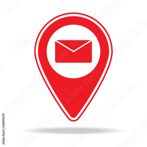 post office map pin icon. Element of warning navigation pin icon for mobile concept and web apps. Detailed post office map pin icon can be used for web and mobile