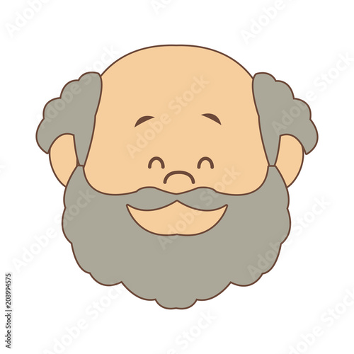 Cute grandfather face cartoon vector illustration graphic design