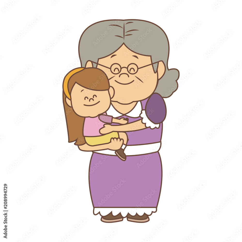 Cute grandmother with granddaugther vector illustration graphic design Cute grandmother with granddaugther vector illustration graphic design