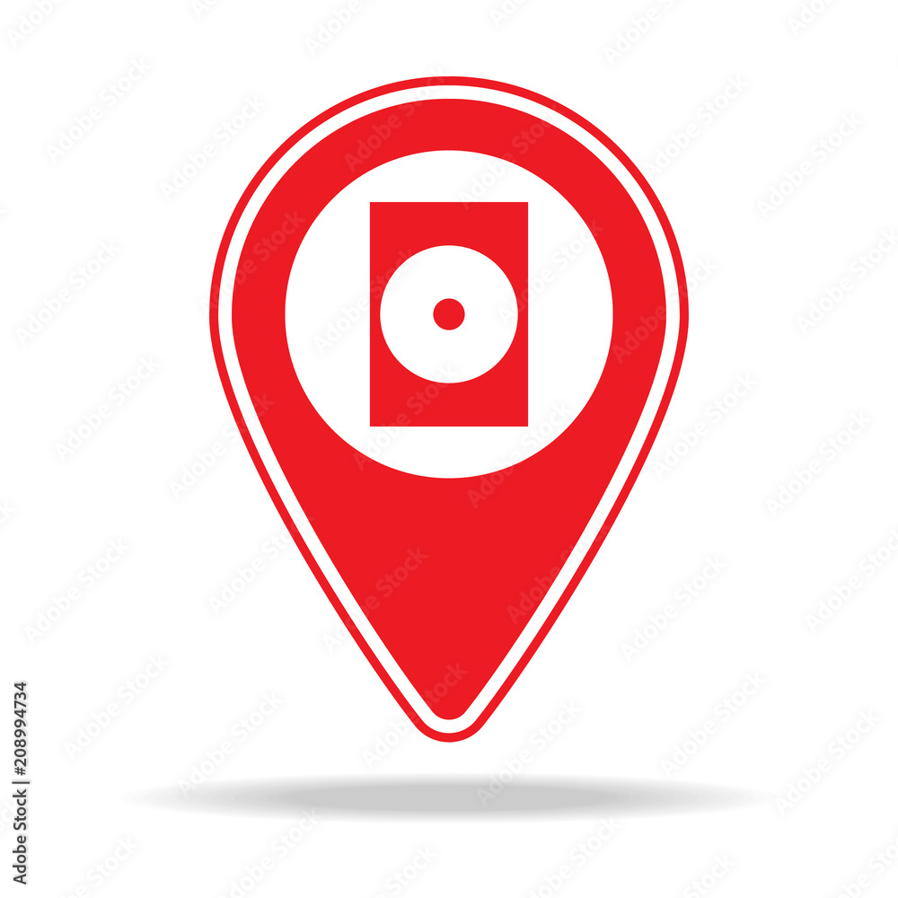 movie rental map pin icon. Element of warning navigation pin icon for mobile concept and web apps. Detailed movie rental map pin icon can be used for web and mobile movie rental map pin icon. Element of warning navigation pin icon for mobile concept and web apps. Detailed movie rental map pin icon can be used for web and mobile