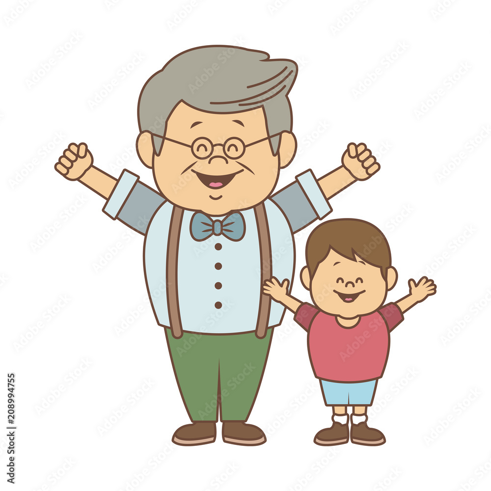 Cute grandfather with grandson vector illustration graphic design Cute grandfather with grandson vector illustration graphic design