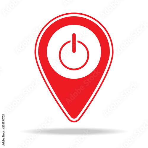 electronics store map pin icon. Element of warning navigation pin icon for mobile concept and web apps. Detailed electronics store map pin icon can be used for web and mobile