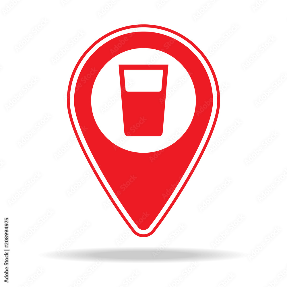 bar map pin icon. Element of warning navigation pin icon for mobile concept and web apps. Detailed bar map pin icon can be used for web and mobile bar map pin icon. Element of warning navigation pin icon for mobile concept and web apps. Detailed bar map pin icon can be used for web and mobile