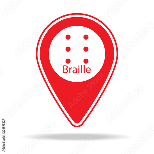 braille map pin icon. Element of warning navigation pin icon for mobile concept and web apps. Detailed braille map pin icon can be used for web and mobile