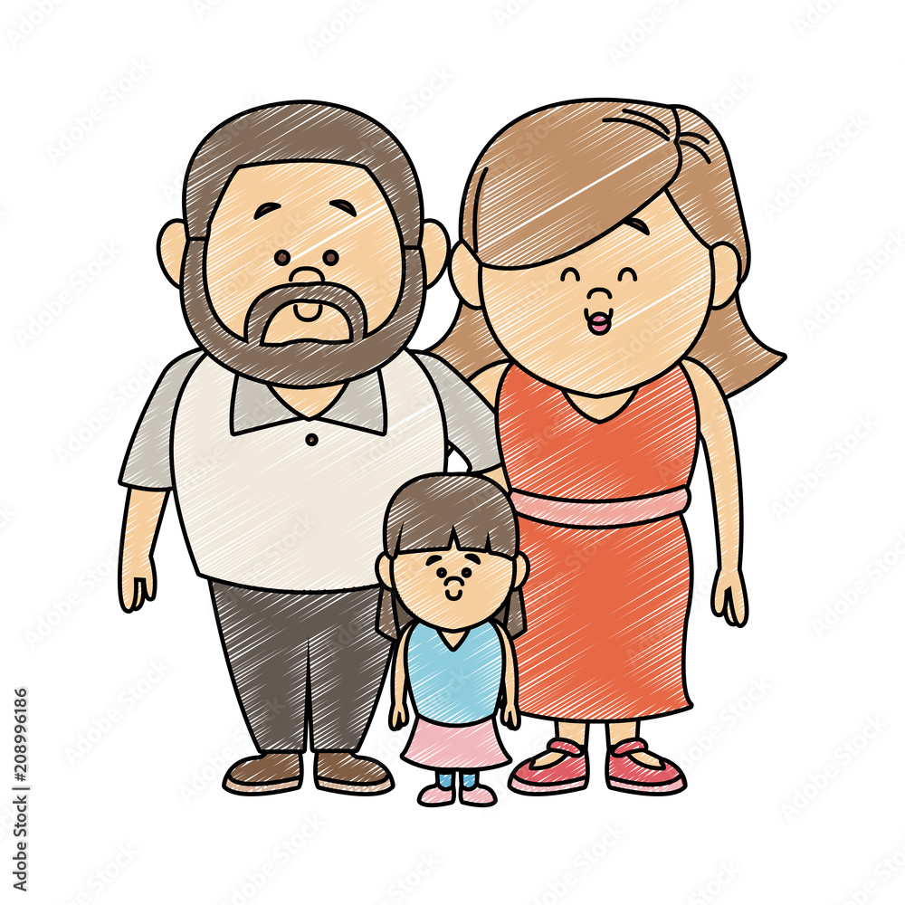 Parents and daugther family cartoon vector illustration graphic design Parents and daugther family cartoon vector illustration graphic design