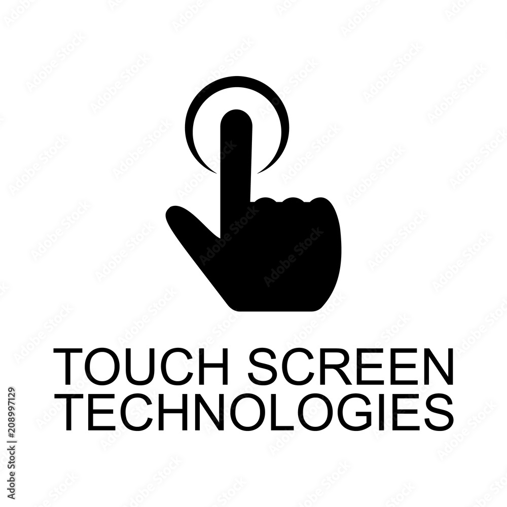 touch screen technology icon. Element of seo and development icon with name for mobile concept and web apps. Detailed touch screen technology icon can be used for web and mobile