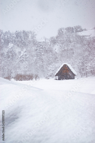 Shirakawa-go, Japan - Traditional Japanese House in winter © Komin
