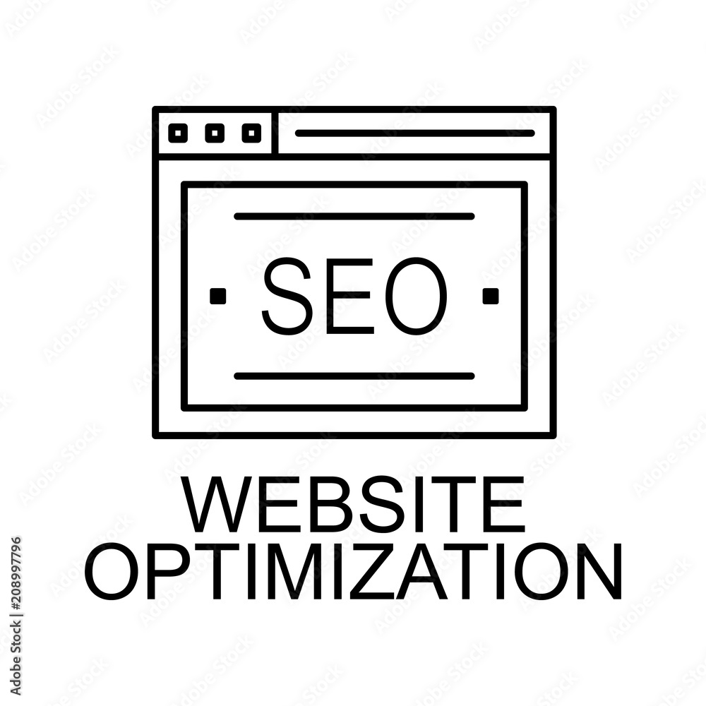 website optimization line icon. Element of seo and web optimization icon with name for mobile concept and web apps. Thin line website optimization line icon can be used for web