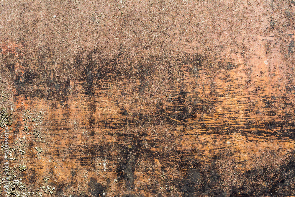 Obraz premium texture of old metal, the metal surface is covered with a lot of scratches and moss, abstract background