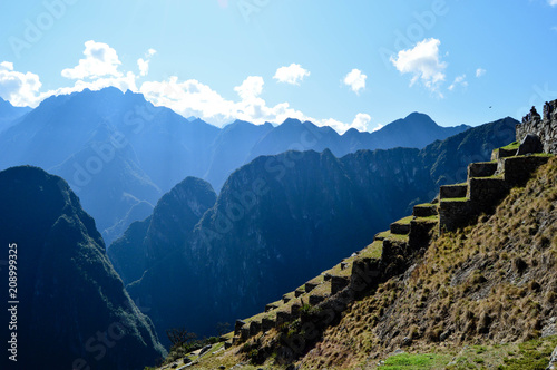 Steps at Machu Picchu With Impressive Mountains