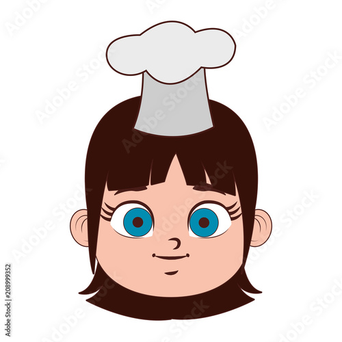 Beautiful chef girl cartoon vector illustration graphic design