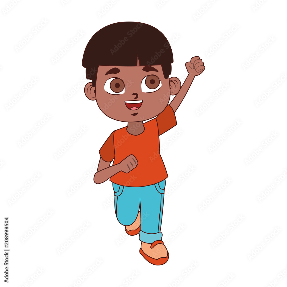 Cute and happy boy cartoon vector illustration graphic design