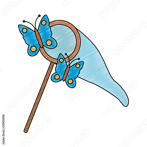 Butterflies catcher cartoon vector illustration graphic design