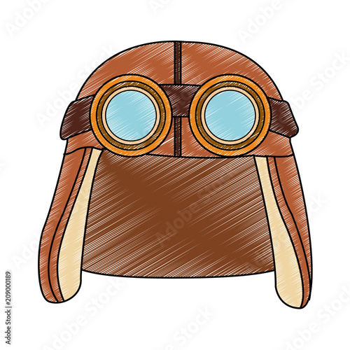 Vintage aviation hat with glasses vector illustration graphic design