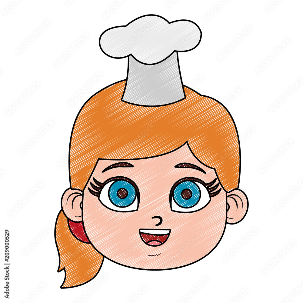 Beautiful chef girl cartoon vector illustration graphic design Beautiful chef girl cartoon vector illustration graphic design