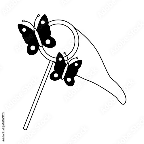 Butterflies catcher cartoon vector illustration graphic design