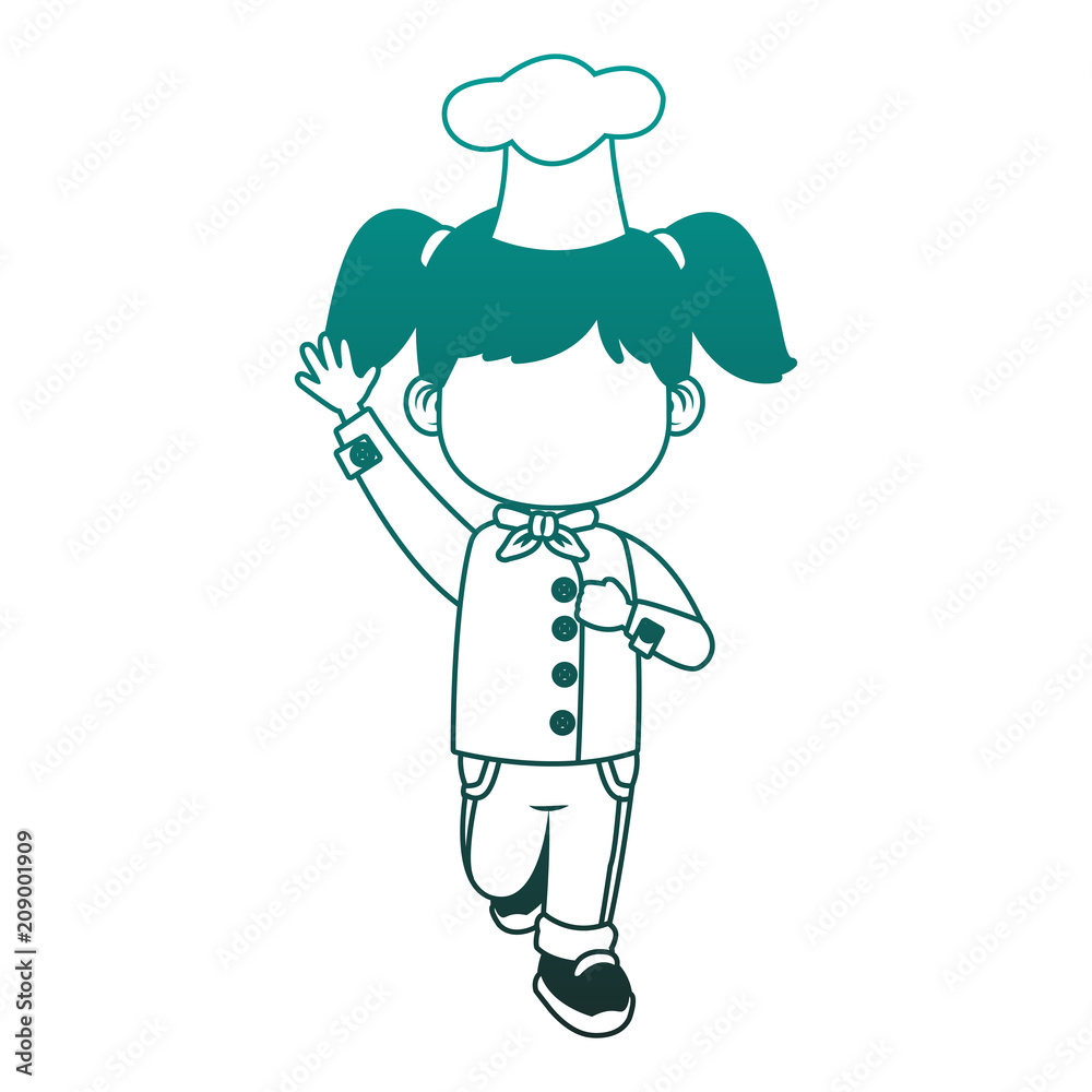 Beautiful chef girl cartoon vector illustration graphic design Beautiful chef girl cartoon vector illustration graphic design