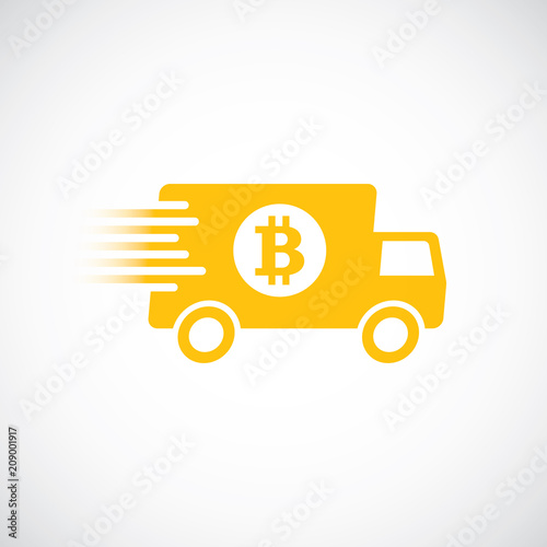 icon deliver coin with fast van