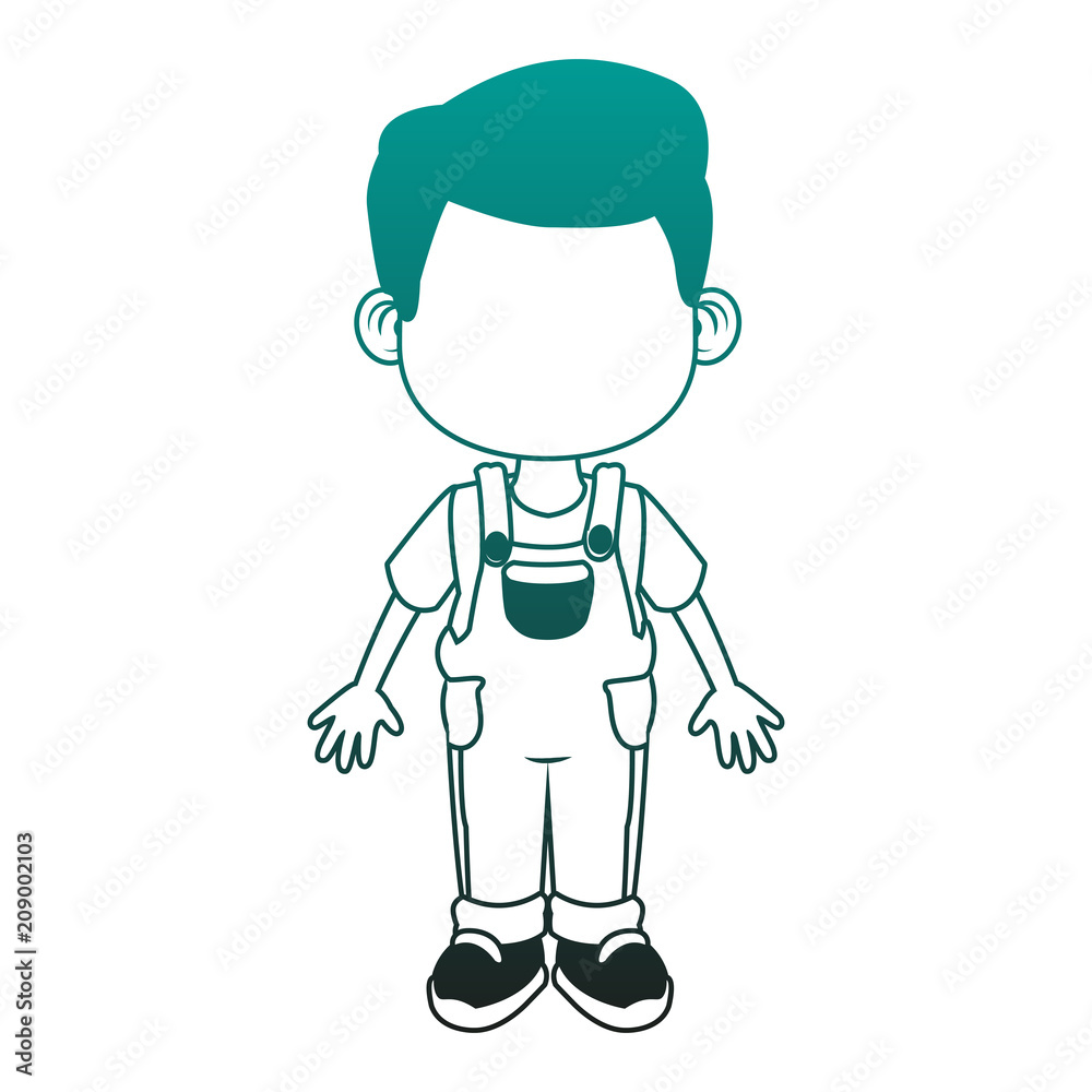 Cute and happy boy cartoon vector illustration graphic design