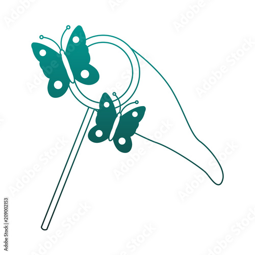 Butterflies catcher cartoon vector illustration graphic design