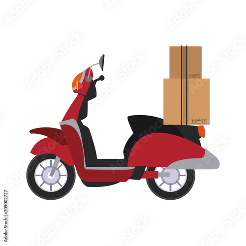 Scooter with boxes vector illustration graphic design