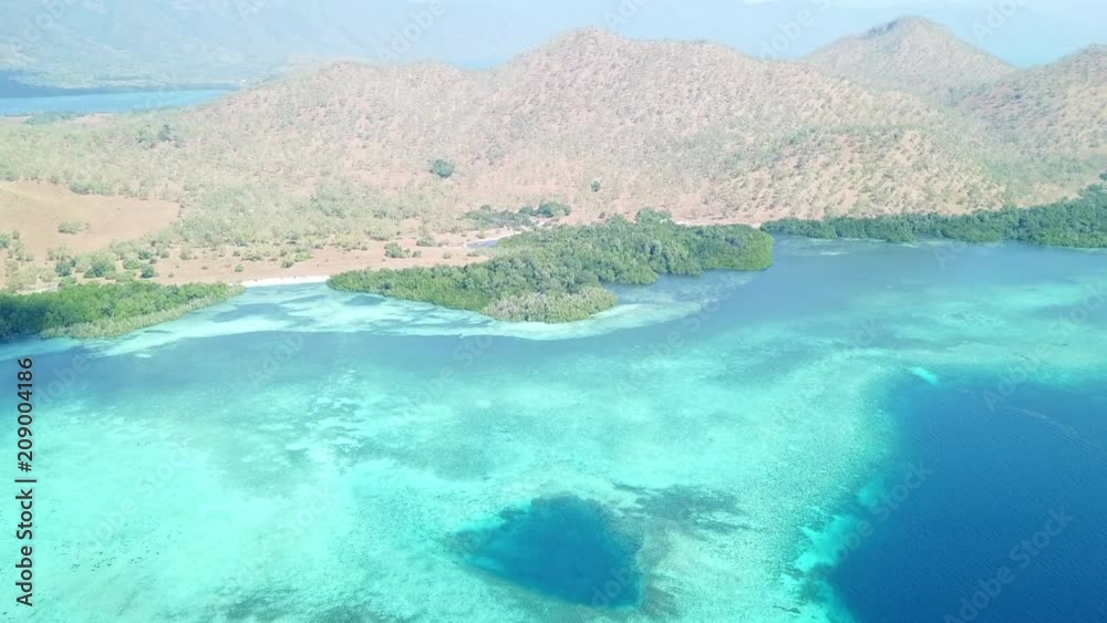 Aerial View of Beautiful Reef and Island of Lembata in Indonesia Aerial View of Beautiful Reef and Island of Lembata in Indonesia