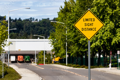 Limited Sight Distance sign on a road © experiencesnw