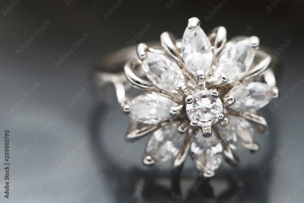 Diamond flower ring , love symbol Diamond flower ring , love symbol