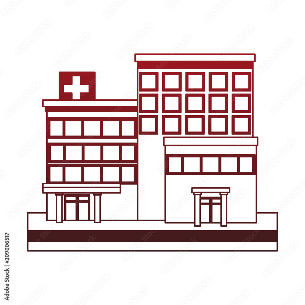 Hospital building isolated vector illustration graphic design